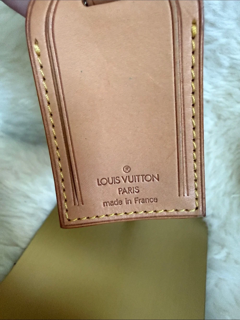 Louis Vuitton Tan Vachetta Leather Luggage Tag and Strap Accent Authentic